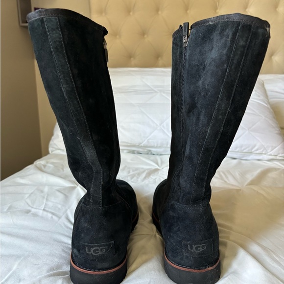 Black Suede UGG tall inside zipper. - Picture 3 of 6